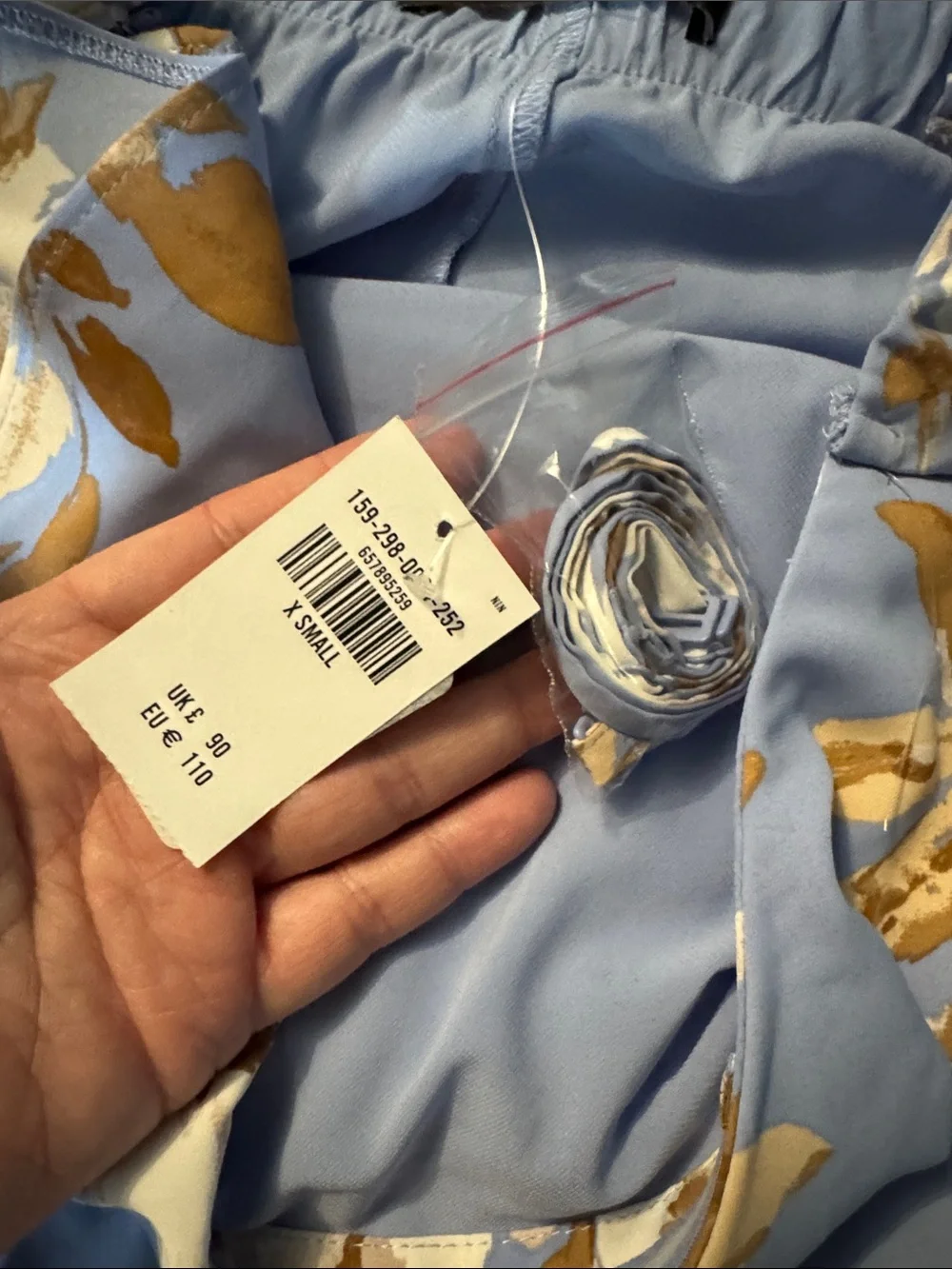 NEW Abercrombie & Fitch Ruffle Asymmetrical Maxi Dress XS Blue Floral fairy
